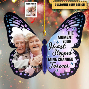 Family Memorial Keepsake Photo Inserted Butterfly Personalized Acrylic Ornament