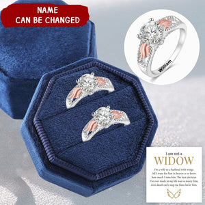 I'm A Wife To A Husband Personalized Circle Wings Memorial Ring