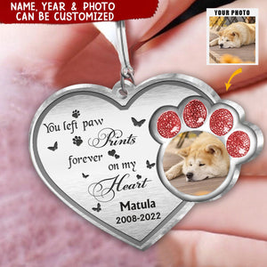 Personalized Photo Memorial Heart Aluminum Keychain - Memorial Gift Idea For Pet Lover