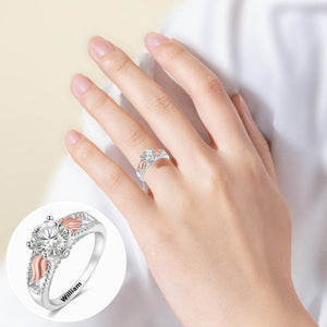 I'm A Wife To A Husband Personalized Circle Wings Memorial Ring
