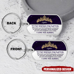 Personalized To My Daughter Stainless Steel Keychain - Gift Idea To Daughter/ Birthday - I Love You Always