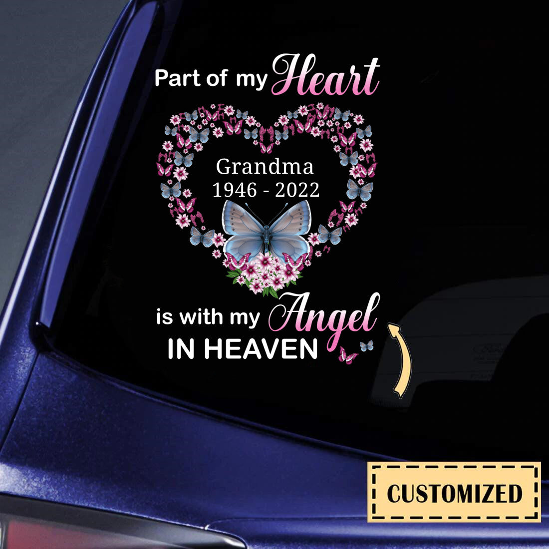 Part Of My Heart Memorial Personalized Decal
