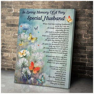 Sympathy Canvas Gift Special Husband Butterfly Wall Art Decor