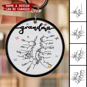 Holding Grandma's Hand - Personalized Keychain