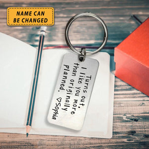 Personalized Initial Couple Keychain "Turns Out, I Like You More Than Originally Planned"