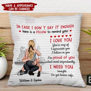 I Need You Tonight So Get Home Safe - Hugging Together Couple - Personalized Pillow