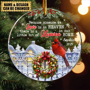 Memorial Cardinal A Little Bit Of Heaven In Our Home Circle Ornament