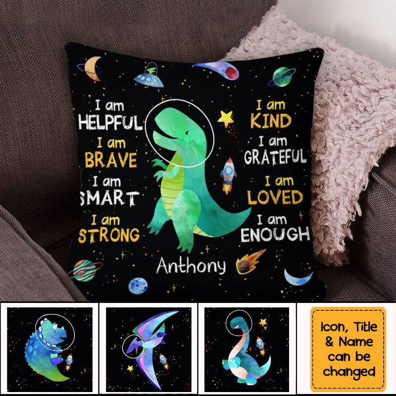 Gift For Grandson Space Dinosaur Pillow