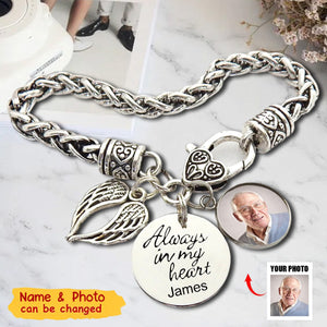 Memorial Bracelet - Personalized Gift - Always In My Heart Memory Bracelet
