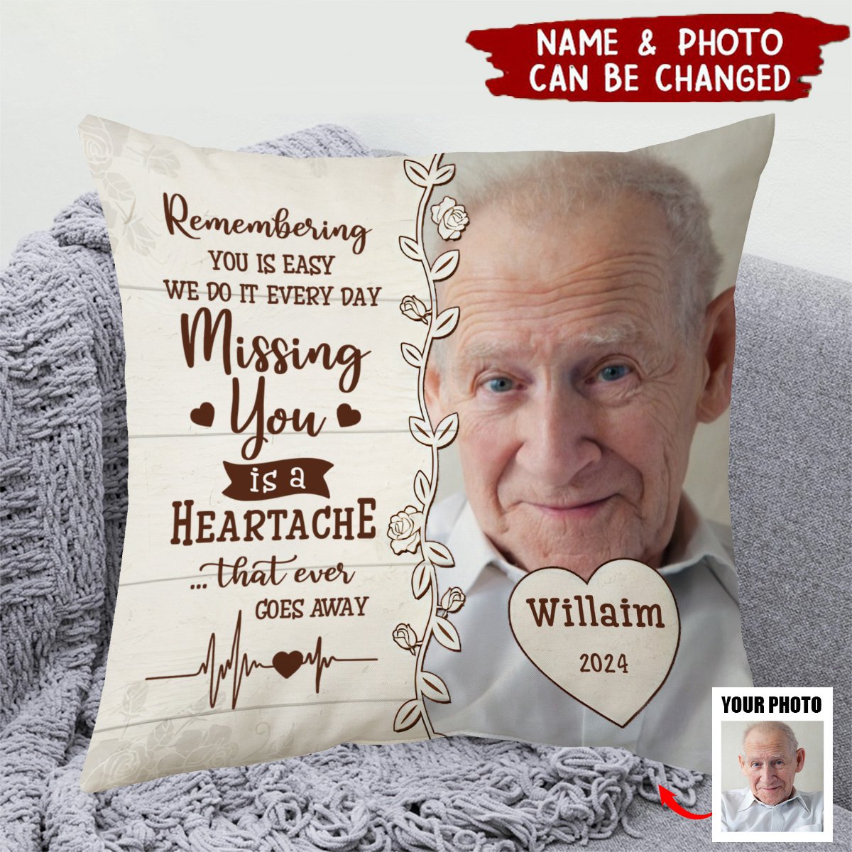 I Am Always With You - Memorial Personalized Photo Pillow