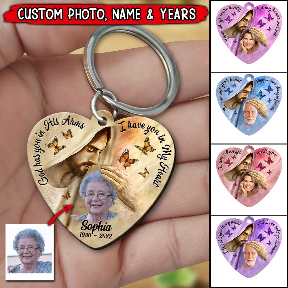 Memorial Gift Colorful Background Upload Customized Keychain