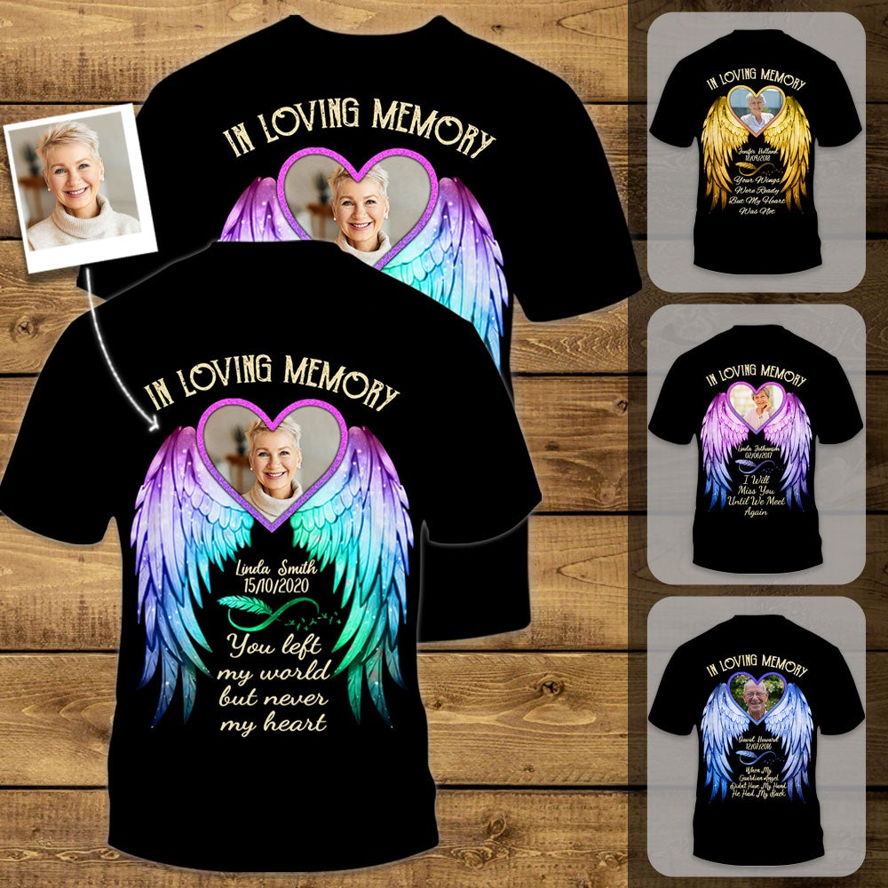 Guardian Angel Wings Have My Back - Personalized All Over Print Memorial Apparel T-shirt