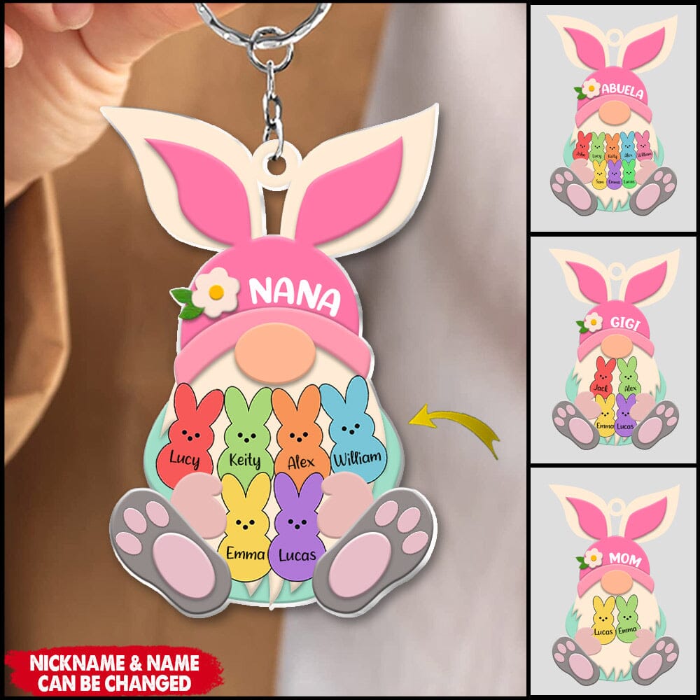 Easter Draft Grandma Mom Kids Personalized Acrylic Keychain
