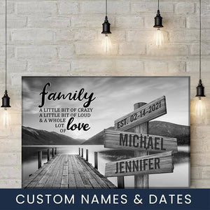 River Pier a Little Whole Lot of love - Multi Names Premium Personalized Poster