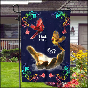 Memorial Flying Cardinals Family Loss Custom Names Garden Flag Gift for your loved one