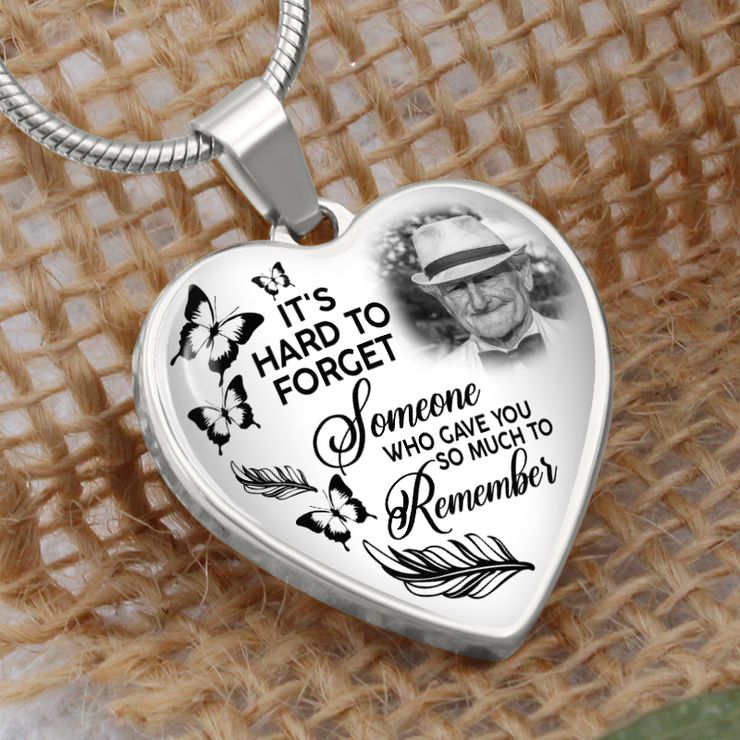 Custom It's Hard To Forget Someone Memorial Necklace