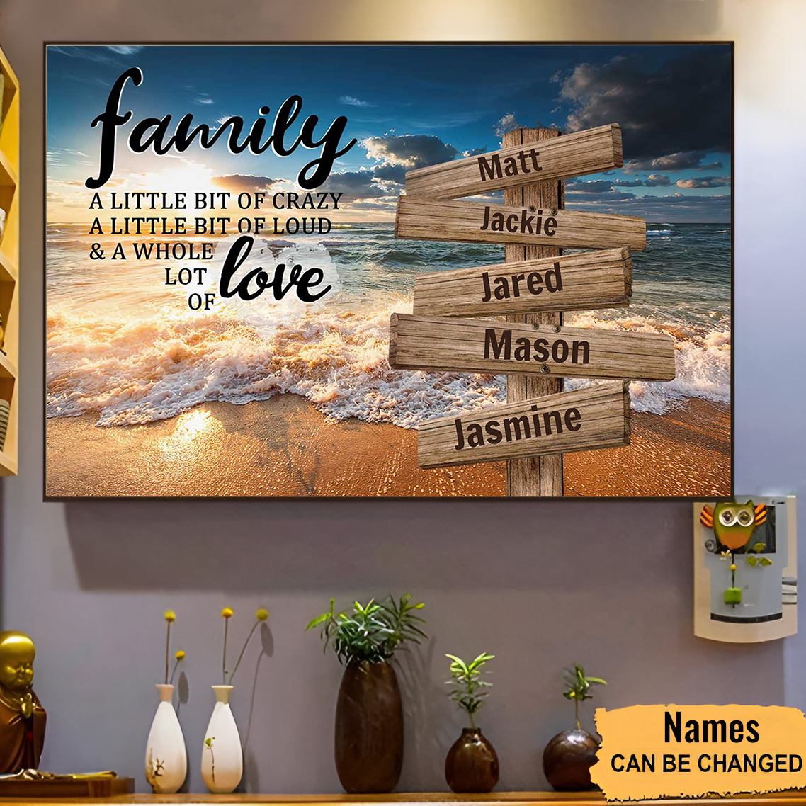 A Little Whole Lot of Love Multi-Names - Gift For Family, Personalized Horizontal Poster