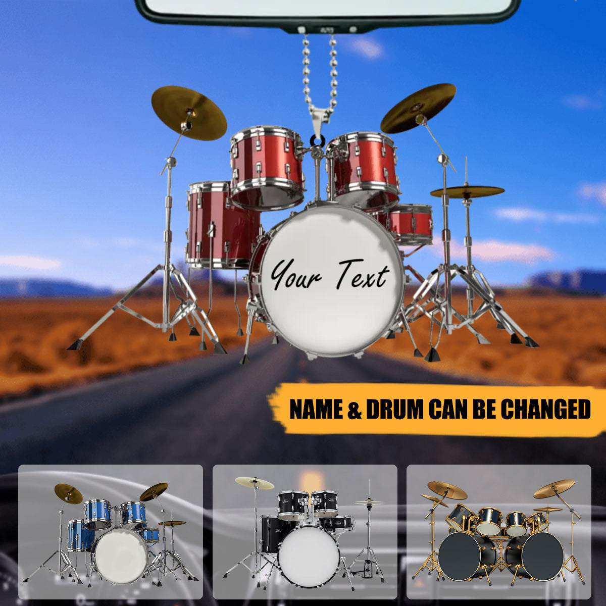 Drums Styles Colorful Drums - Personalized Flat Acrylic Ornament - Gift For Drummer