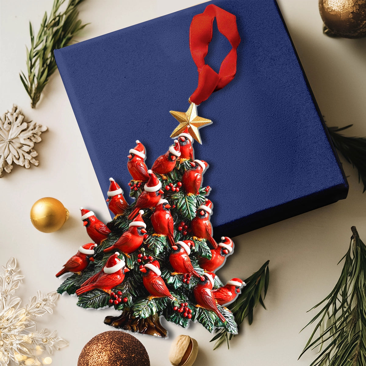 2025 New Release Acrylic Ornament - Cardinal Christmas Tree