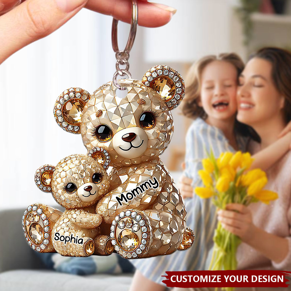 I Love You - Personalized Mother Keychain