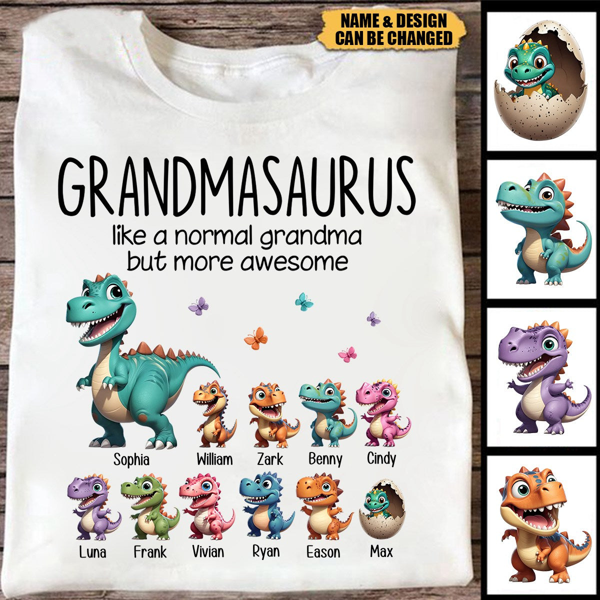 Grandmasaurus And Kids Dinosaurs Personalized Shirt