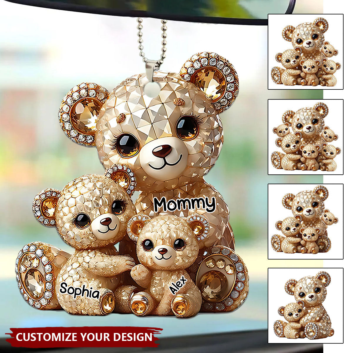 I Love You - Personalized Mother Car Ornament