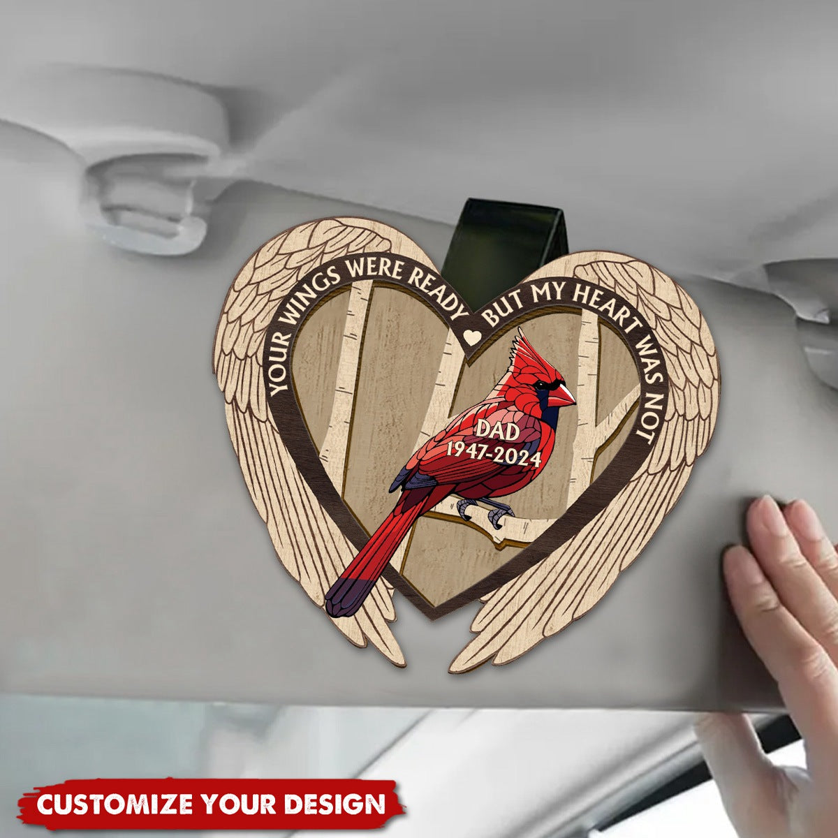 Memorial Bird I'm Always With You - Personalized Car Visor Clip