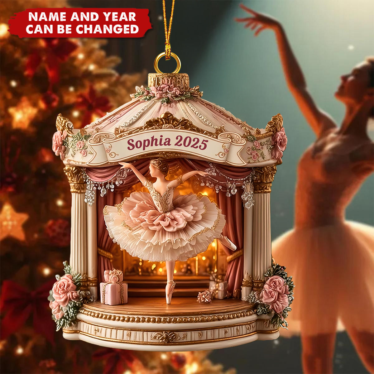 The Castle Ballerina - Personalized Christmas Acrylic Ornament