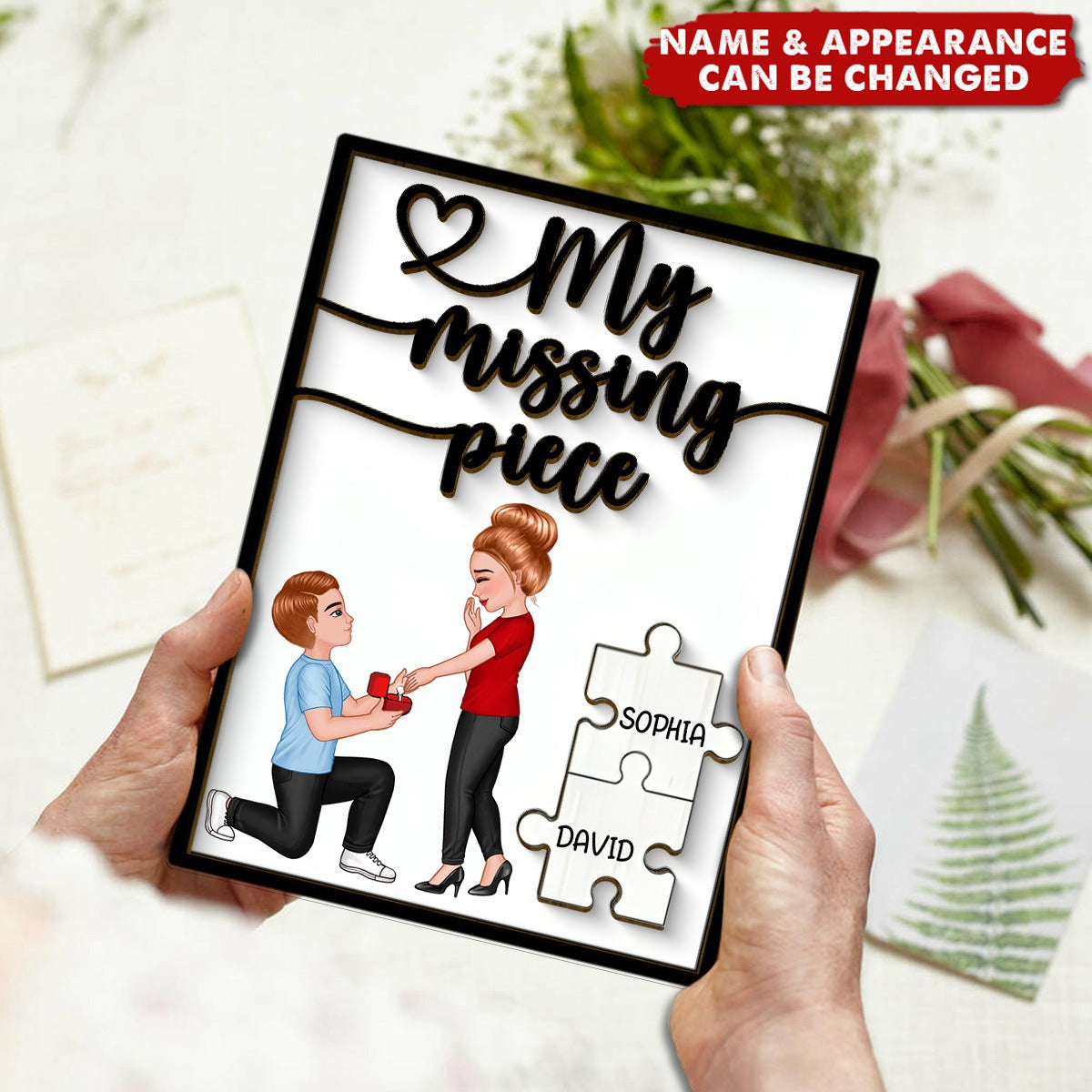 Special Moment Couple Proposal 2 - Layered Wooden Plaque, Personalized Couple Proposal Engagement Anniversary Keepsake