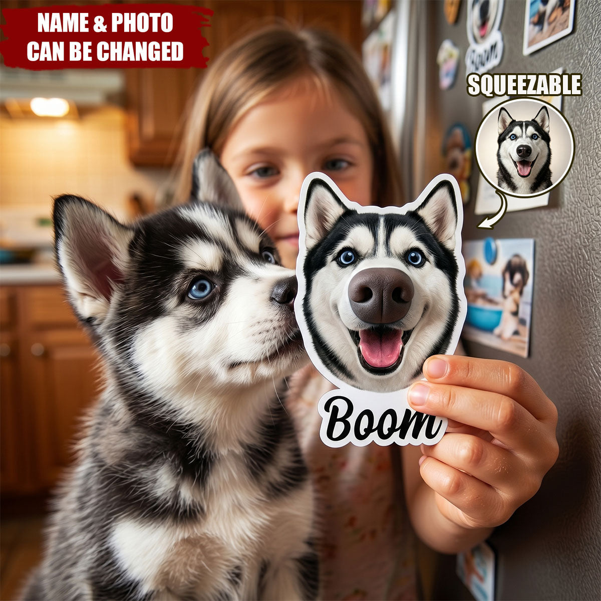 Custom Funny Face Gift For Dog Lover, Dog Mom, Dog Dad - Personalized Fridge Magnet