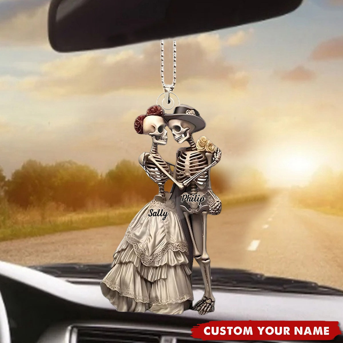 Skeleton Couple Personalized Ornament, Gift For Skull Lovers