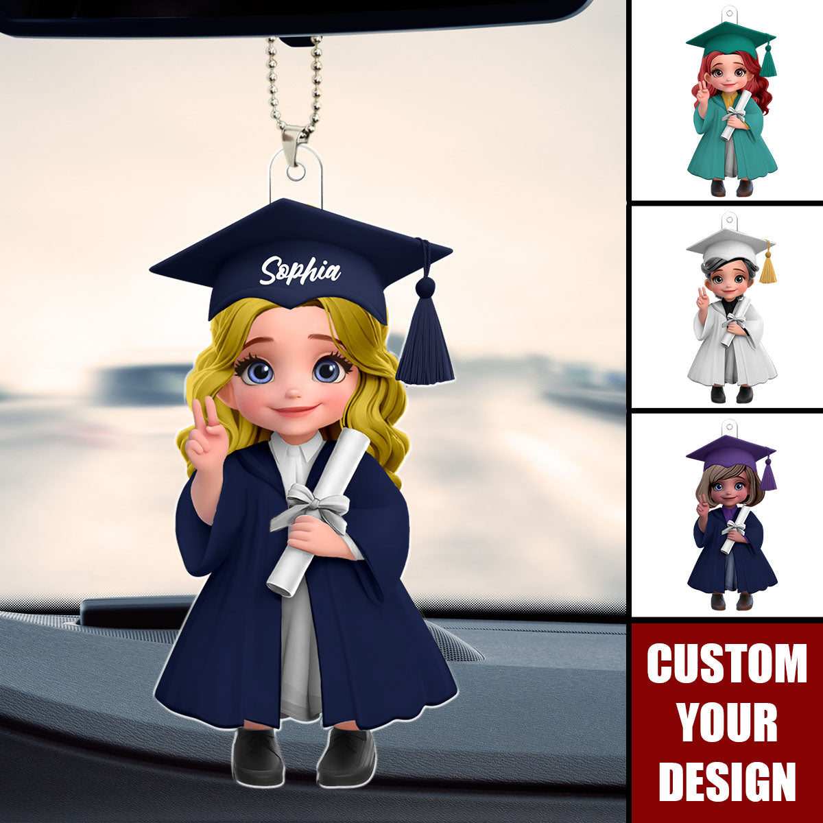 Graduation Class 2025 - Personalized Graduation Car Ornament