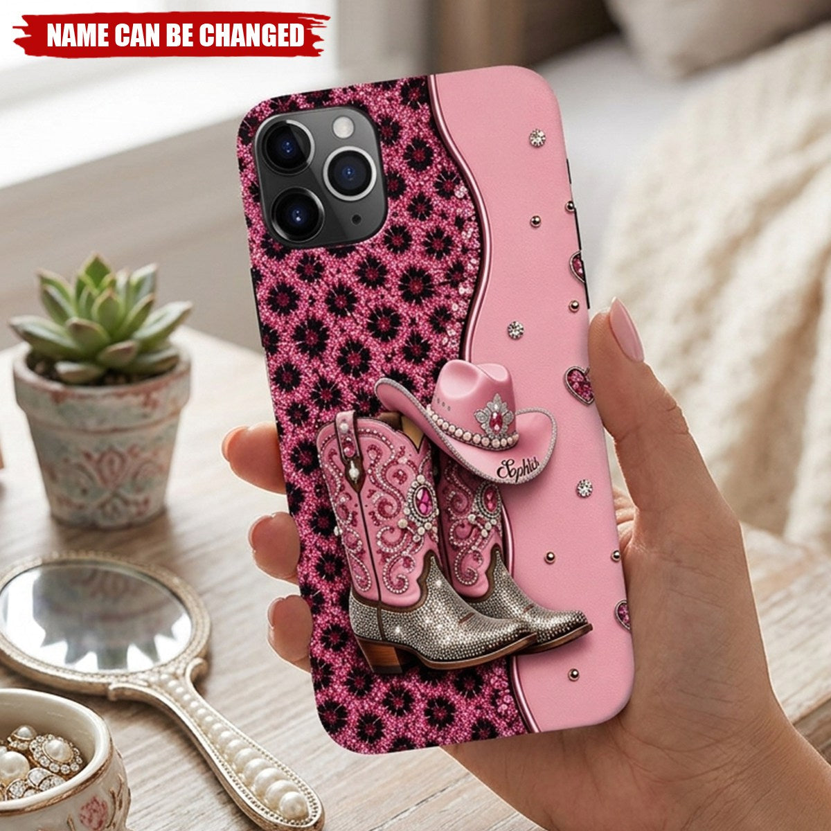 Cowgirl Boots - Personalized Cowgirl Full Print Phone Case