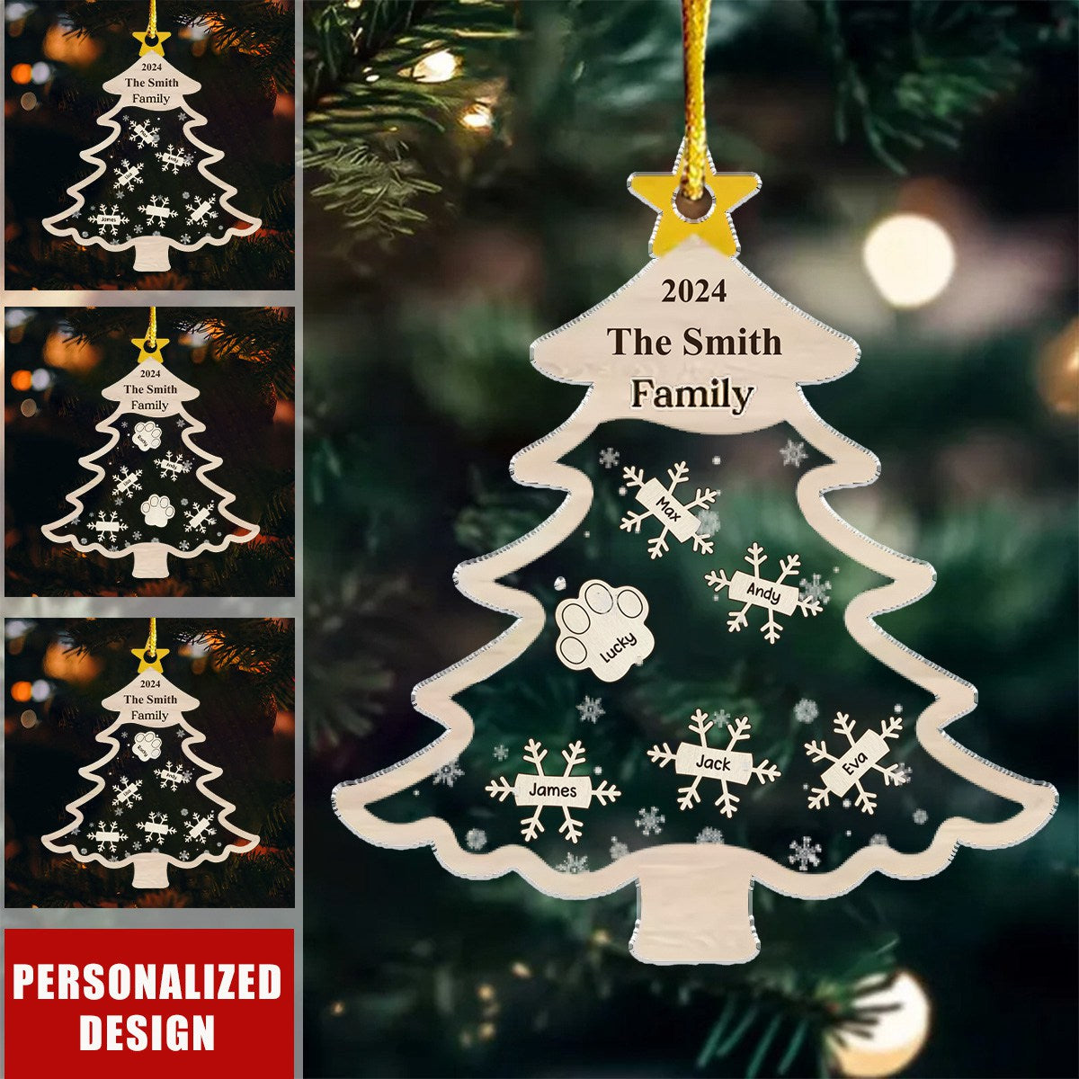 Home Is Where Christmas Is - Family Personalized Custom 3 Layers Shaker Ornament - Christmas Gift For Family Members