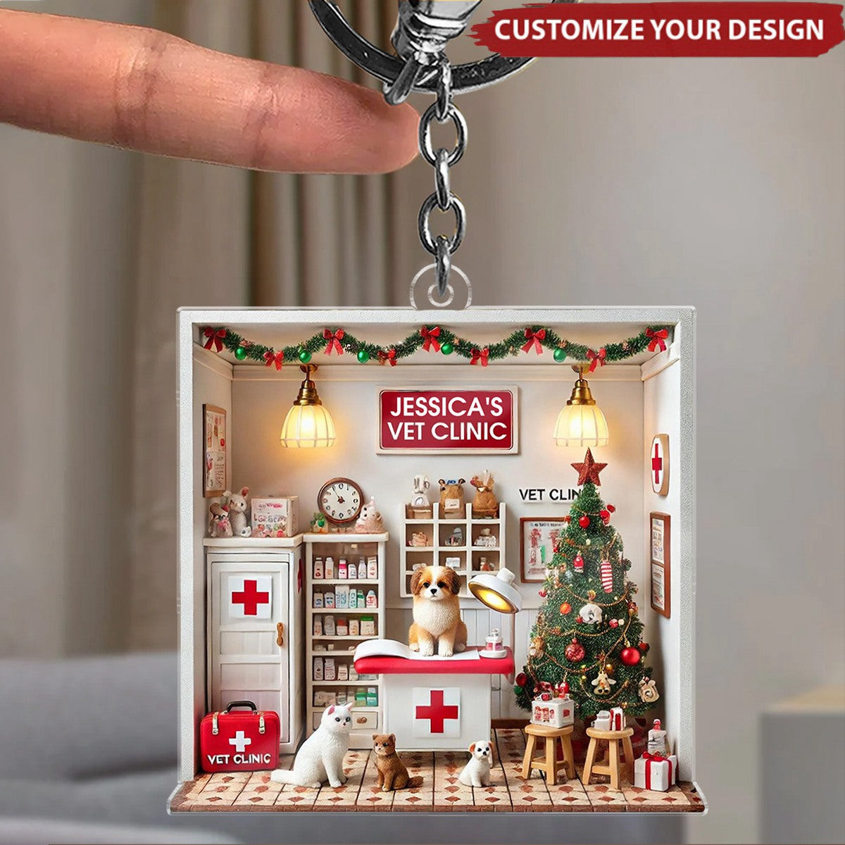 Dreamy Vet Clinic - Personalized Acrylic Keychain, Gift For Veterinarian