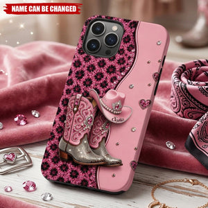 Cowgirl Boots - Personalized Cowgirl Full Print Phone Case