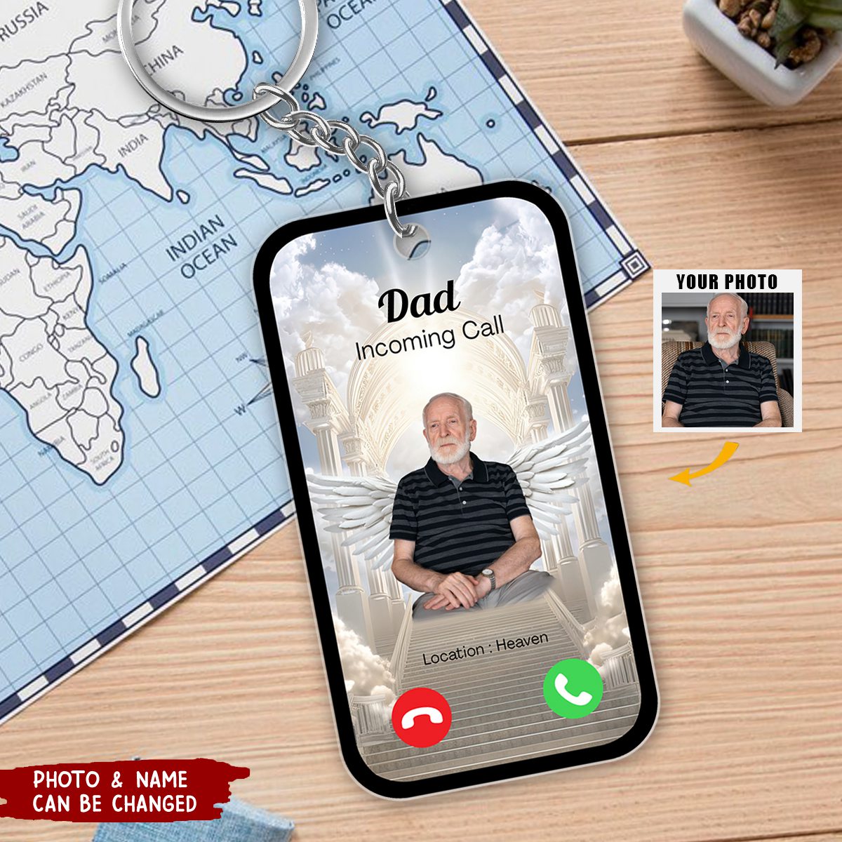 Incoming Call From Heaven Personalized Memorial Acrylic Keychain