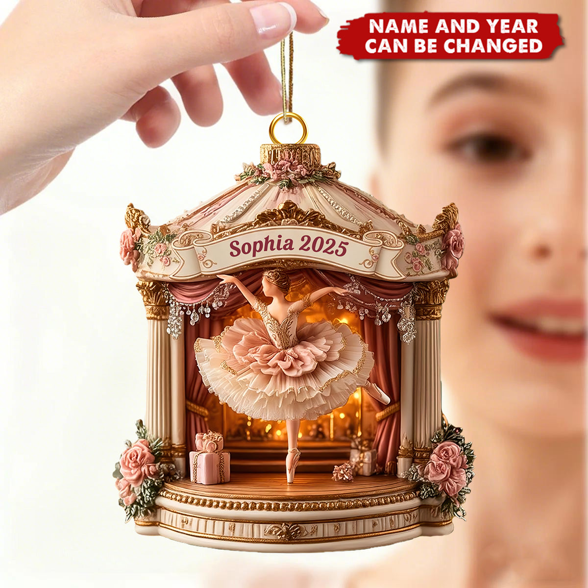 The Castle Ballerina - Personalized Christmas Acrylic Ornament