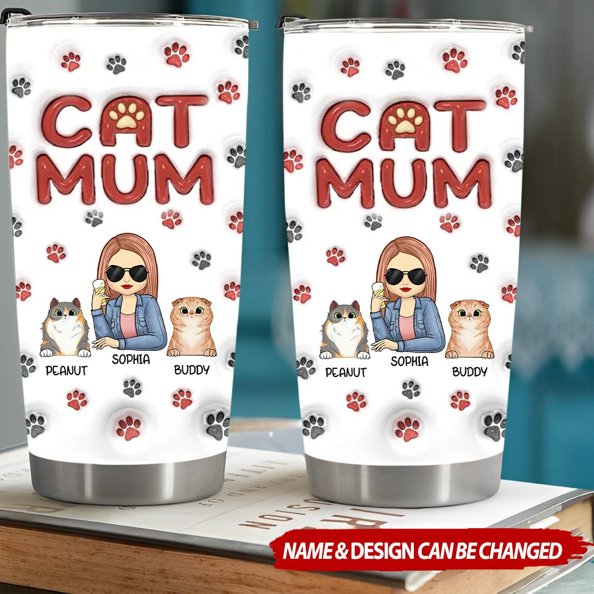 A Piece Of My Heart - Dog & Cat Personalized Custom 3D Inflated Effect Printed Tumbler - Gift For Pet Owners, Pet Lovers