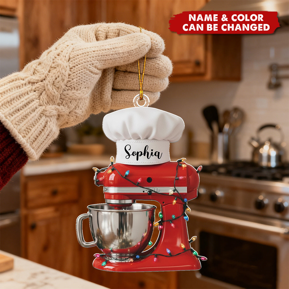 Baking Mixer - Personalized Christmas Acrylic Ornament, Gift for Bakers, Pastry Chefs, and Kitchen Lovers
