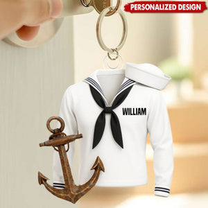 Personalized Acrylic Keychain, Gifts For Navy Heroes