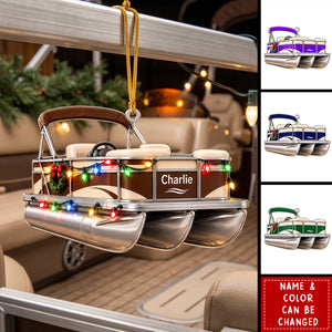 Personalized Pontoon Boat Christmas Ornament -Gift For Pontoon Lovers