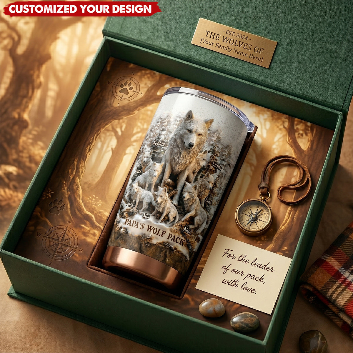 Papa Wolf Pack - Personalized Father Tumbler