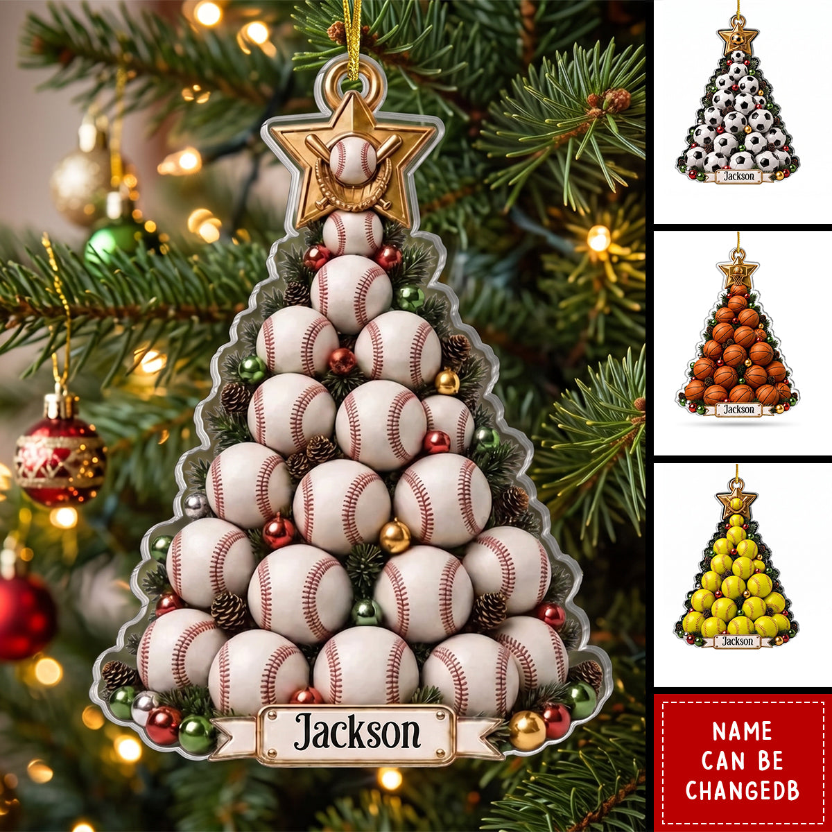 Custom Sport Acrylic Ornament - Personalized Christmas Birthday Gifts For Sports Fans, Sports Lovers