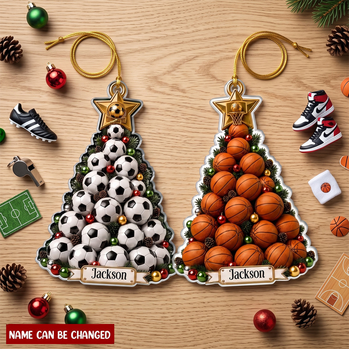 Custom Sport Acrylic Ornament - Personalized Christmas Birthday Gifts For Sports Fans, Sports Lovers