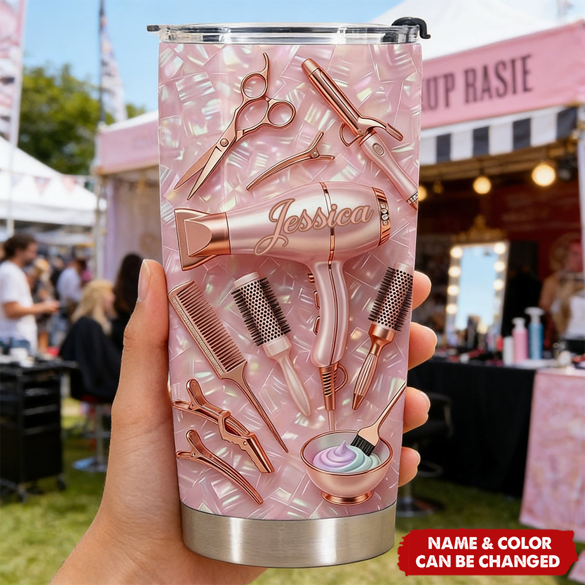 Mother Of Pearl Hair Stylist, Tumbler, Gift For Hairdresser Lovers