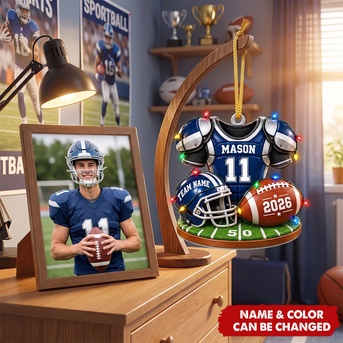 Personalized Football Christmas Ornament - Gift For Football Players & Fans