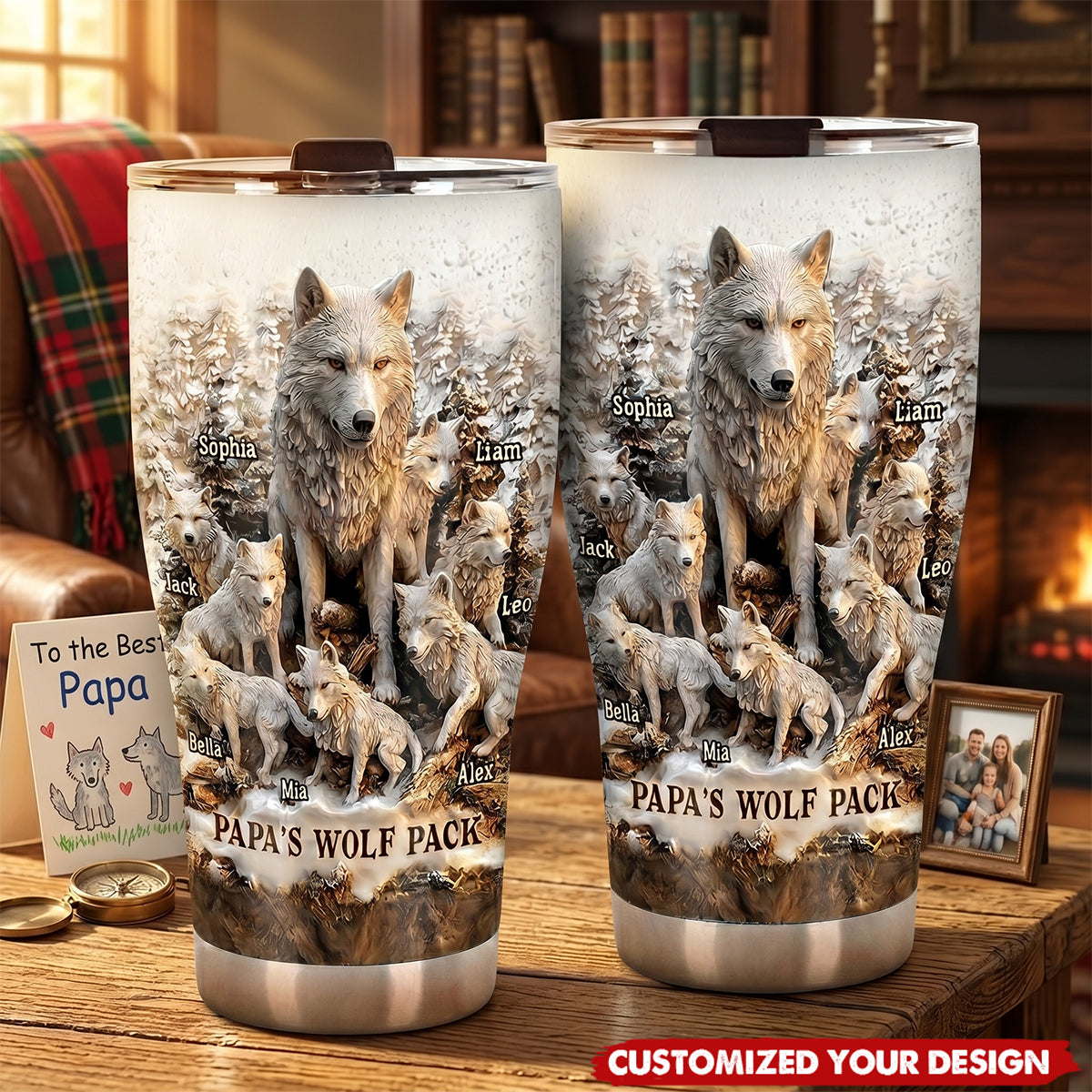 Papa Wolf Pack - Personalized Father Tumbler