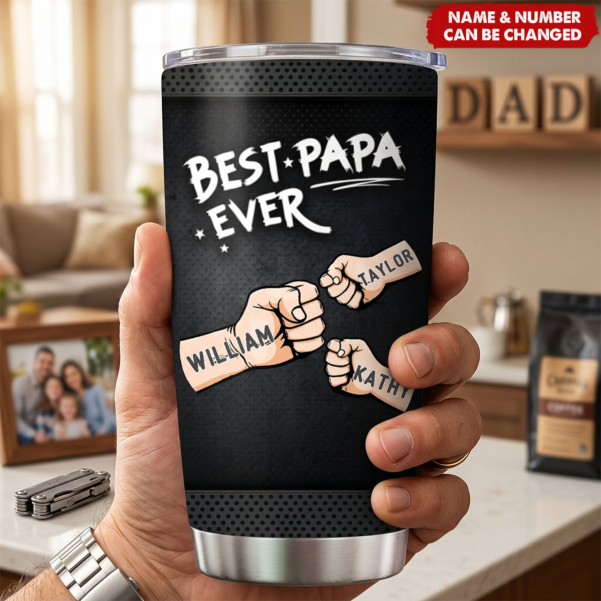 Custom Tumbler - Personalized Father's Day Birthday Gifts For Dad, Grandpa - Best Dad Ever Daily