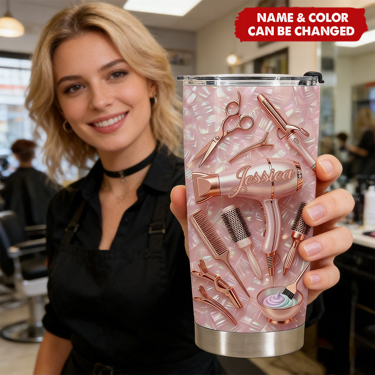 Mother Of Pearl Hair Stylist, Tumbler, Gift For Hairdresser Lovers